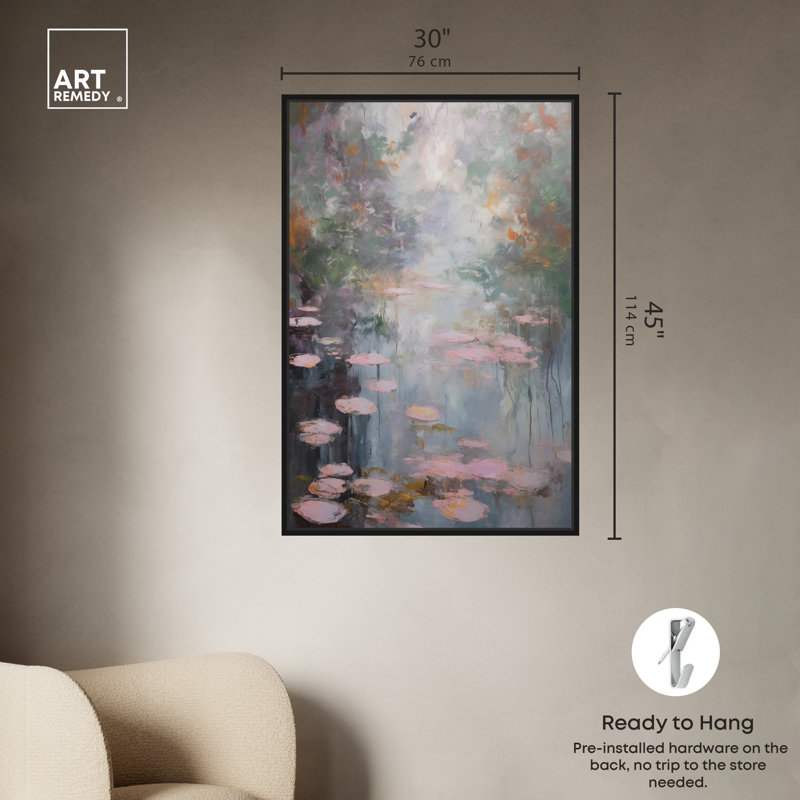 Vincent Van Gogh Inspired Landscape Canvas Print with Black Frame