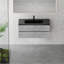 Meuble-lavabo flottant 48 po avec lavabo, meuble-lavabo mural avec lavabo à quartz noir et tiroirs à fermeture en douceur entièrement assemblés-133420863