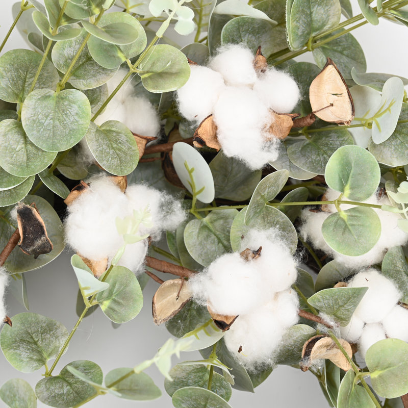 Eucalyptus Cotton 26" Fall Harvest Front Door Wreath