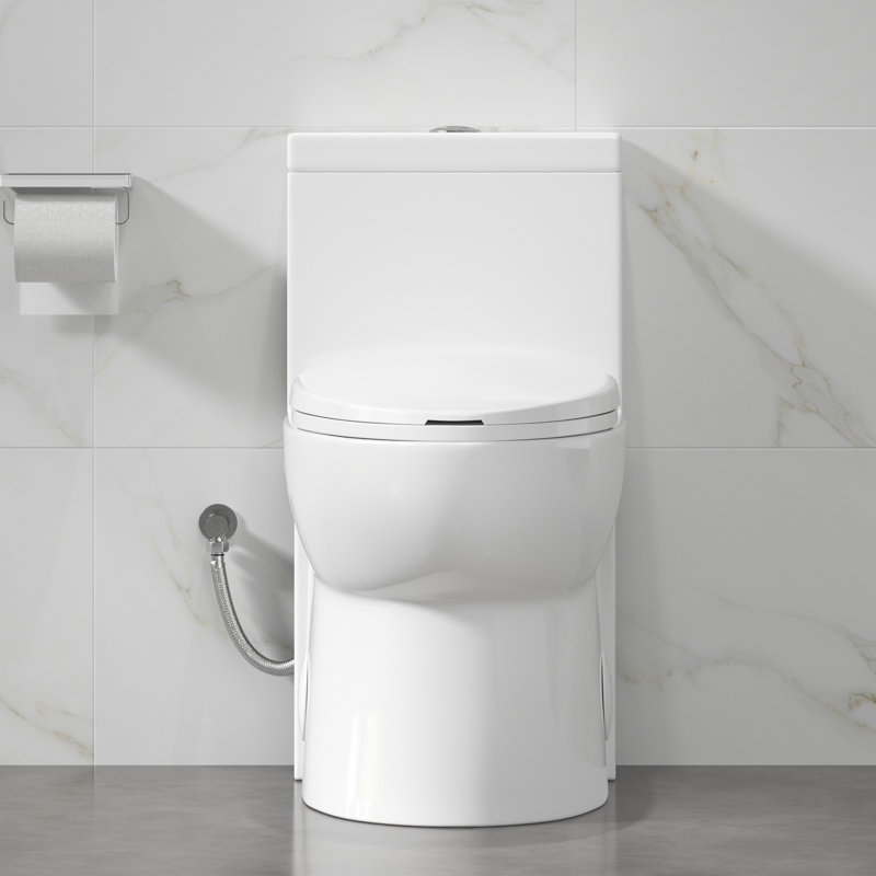 Toilette une pièce allongée à hauteur de cuve allongée à hauteur double 1,1 / 1,6 GPF Denbigh (siège inclus), Sommet