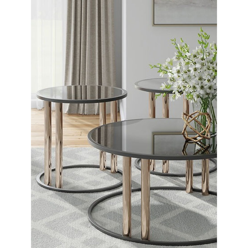 Ensemble de tables basses 3 pièces Hannerly