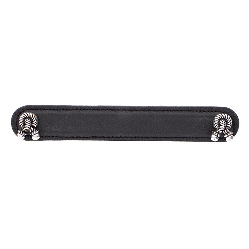 Equestre Bar / Handle Pull, 6", Vintage Pewter/Black