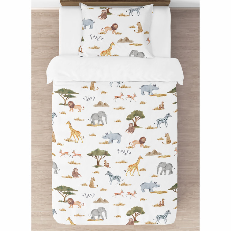 Jungle Animals Twin Comforter Set By Sweet Jojo Designs