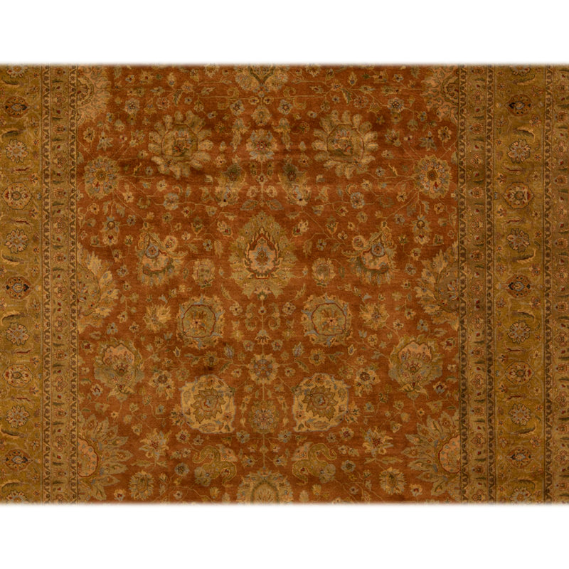 Tapis rouille et brun noué à la main de haute qualité