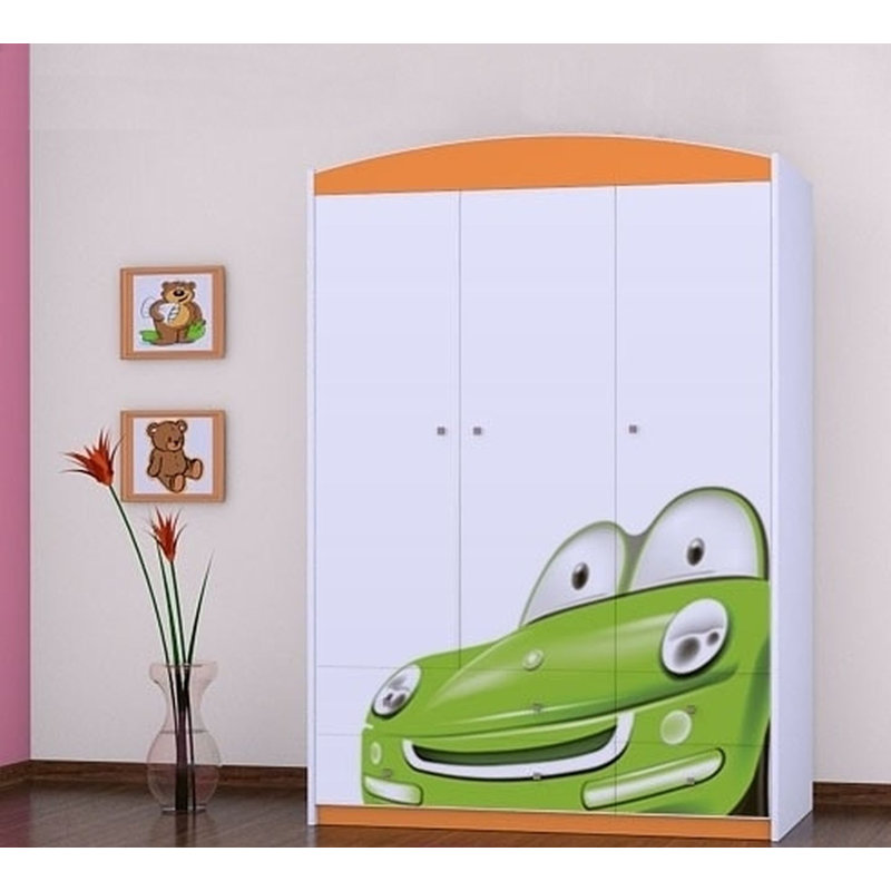 Matt 3 Door Wardrobe, Orange