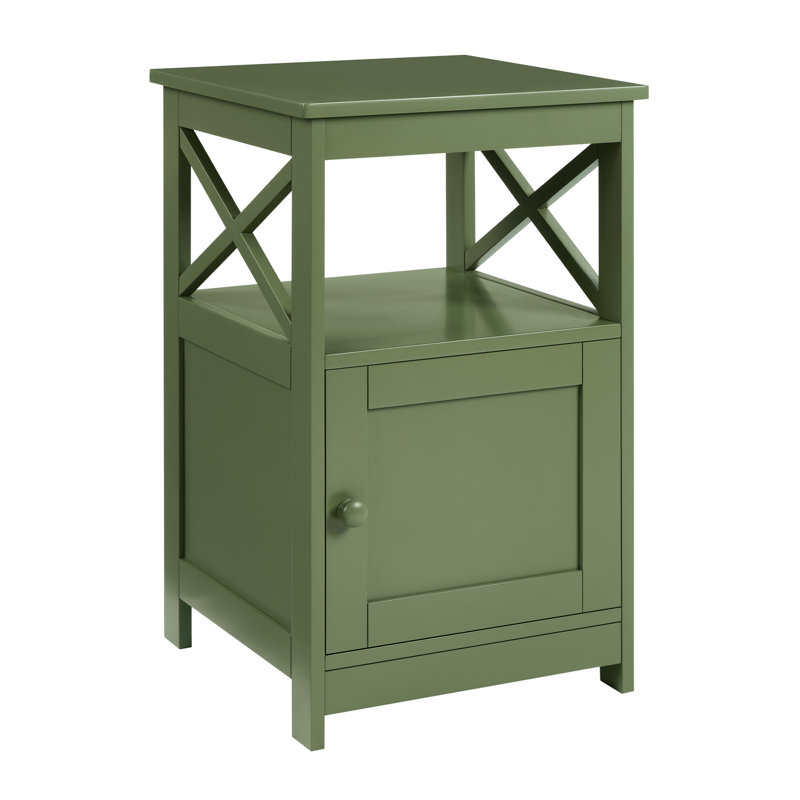 Table de bout à 4 pieds avec rangement Darek, Vert sauge foncé