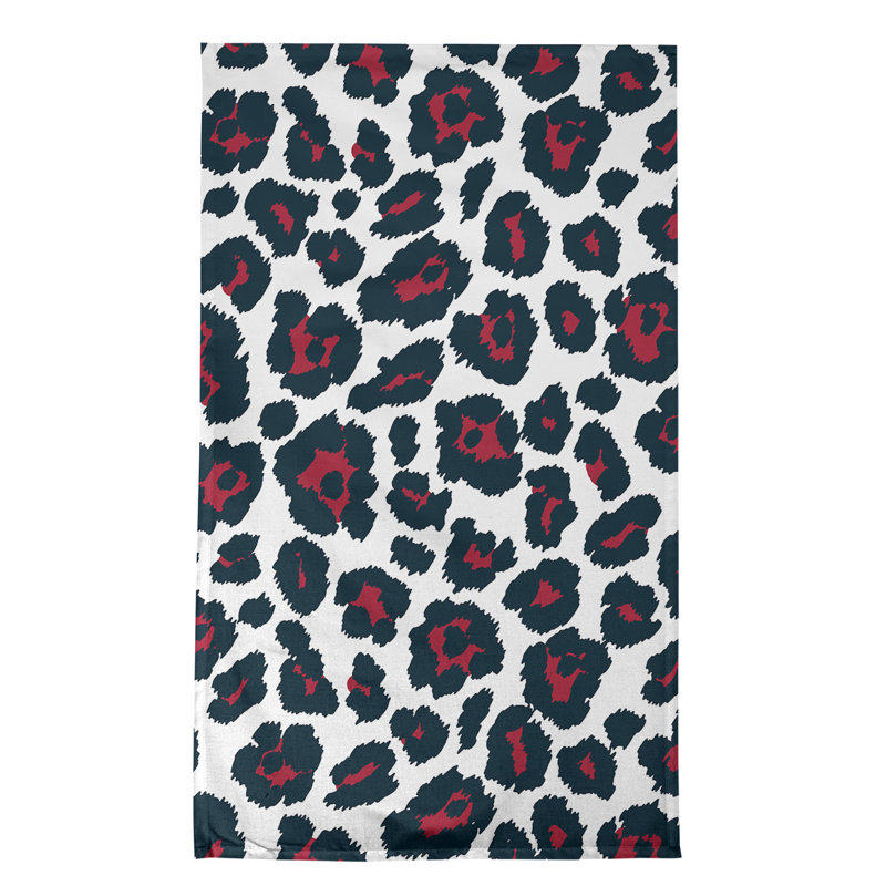 Tea Towel Kitchen Towel, Polyester, White/Black/Red