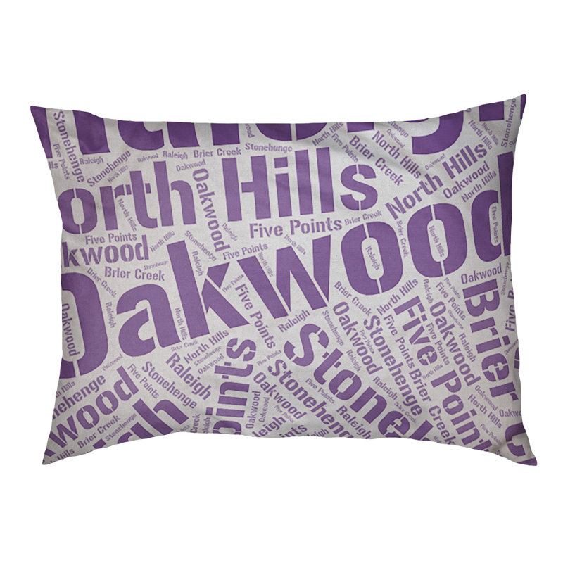 Coussin de chien « districts », Très grand (H 17 po x l 50 po x P 40 po), Mauve, Raleigh
