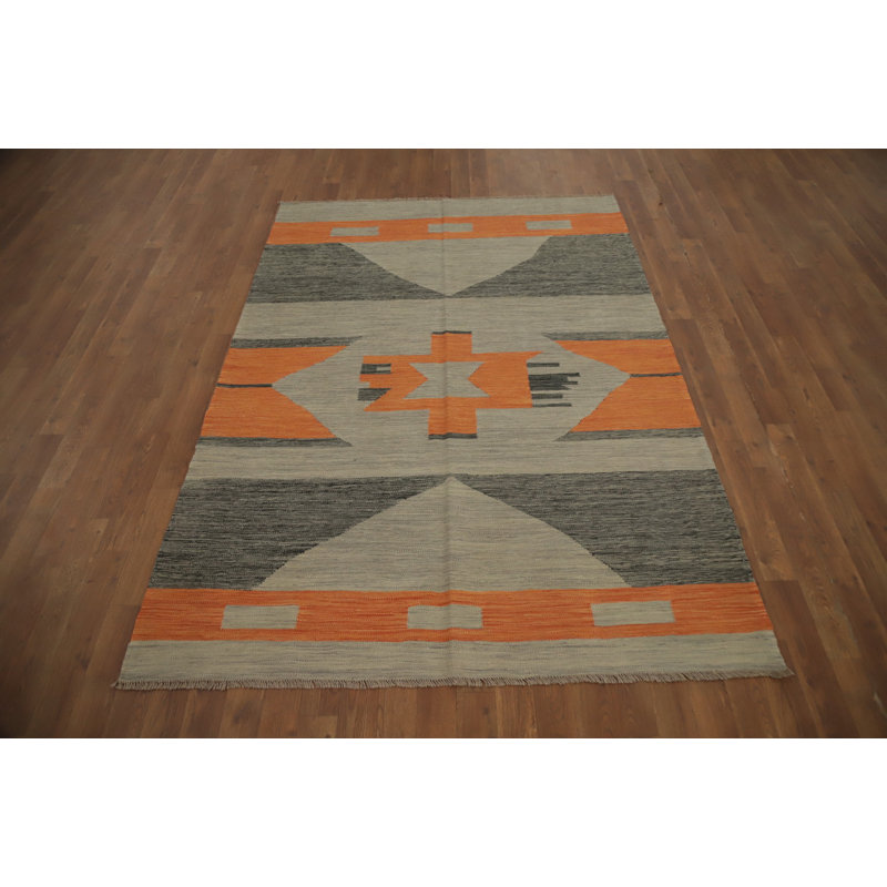 Tapis géométrique kilim 5 x 7