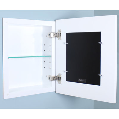 11'' W 14'' H Recessed Framed Medicine Cabinet Mirror 1 Adjustable