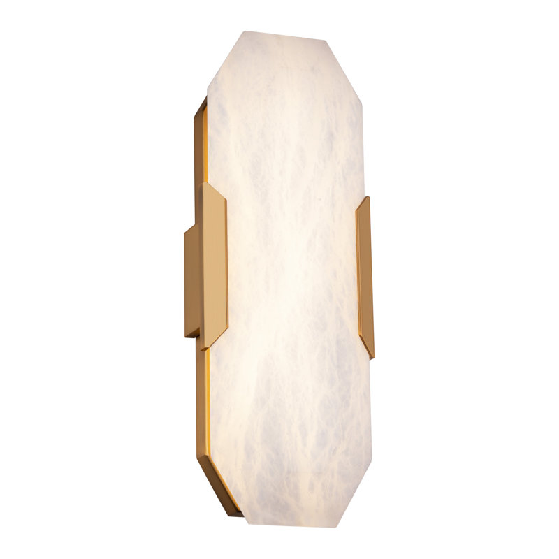 Toulouse Aluminum LED Flush Mounted Sconce, Aged Brass, 18" H x 6.38" W x 4" D