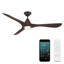 Ventilateur de plafond intelligent en bois naturel Carve 3 avec trousse d'éclairage à DEL sélectionnable 2700K-3000K-4000K-5000K et télécommande incluses, fonctionne avec Alexa et l'application Android ou Android-116667906-116667915-123843251