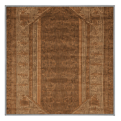 Machine Washable Art Deco Brown Area Rug