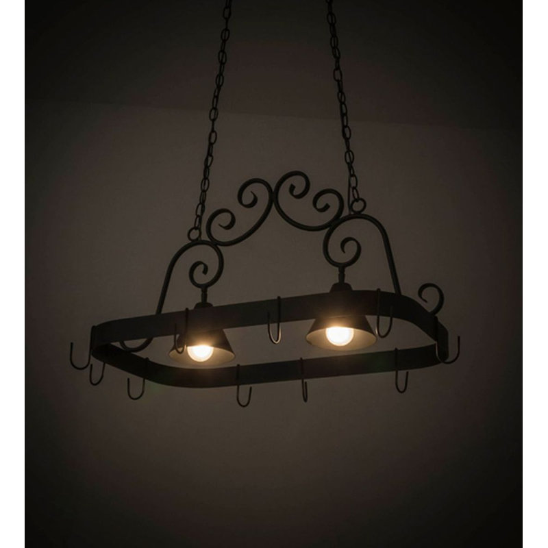Elana Steel Handcrafted Rectangle Hanging Pot Rack