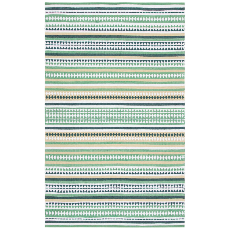 Tapis rayé en coton Adama, Rectangulaire 3 pi x 5 pi