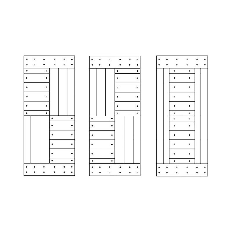 Patented Product S Series Solid Wood Double Sliding Barn Door With Hardware Kit(Set of 2)-Assembly Needed, Multicolor