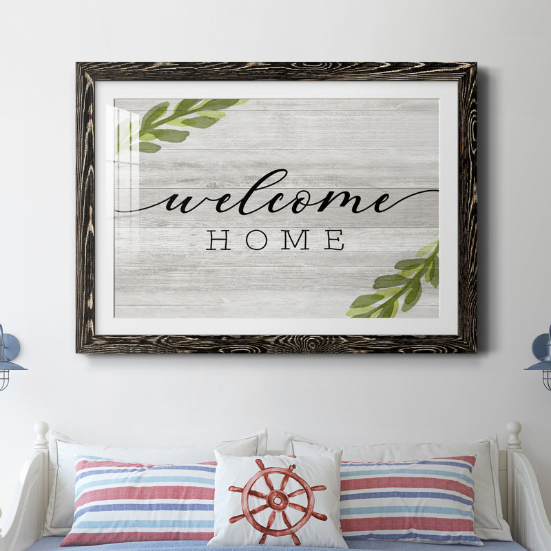 «Welcome Home», impression sur papier encadrée, Papier avec cadre noir, H 37,5 po x l 27,5 po x P 1,5 po
