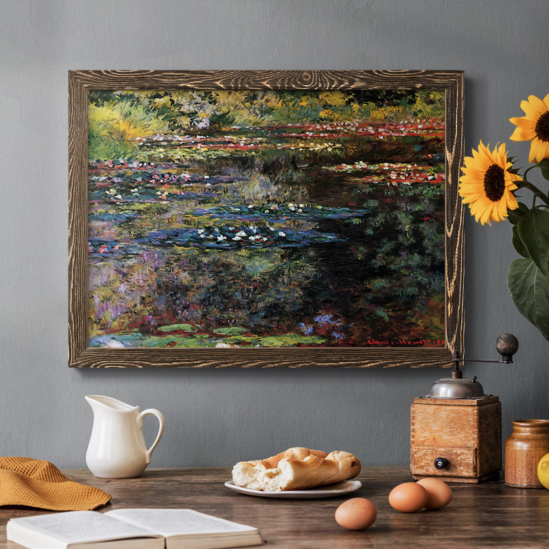 Water Lilies, 1904 05, reproduction d'art sur toile, Noyer, H 22 po x l 32 po x P 1,5 po