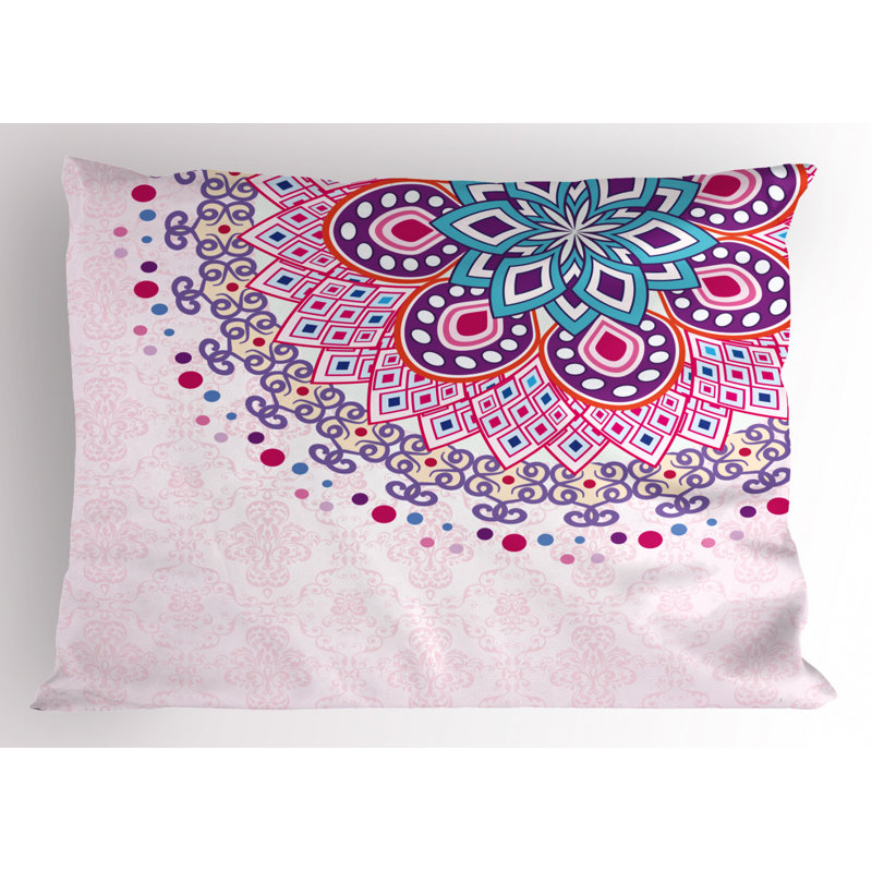 Taie décorative en microfibre de polyester bleu / rose / orange, Lit simple