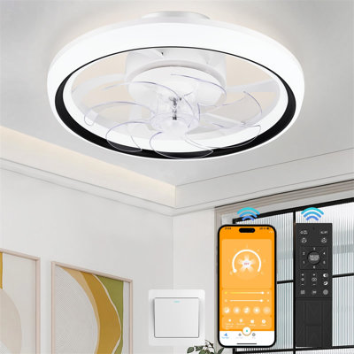 Ceiling Fan With LED Light - Reversible, 6 Speeds, Dimmable Light