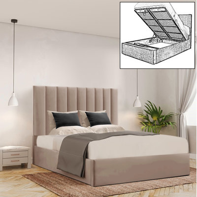Besar Upholstered Ottoman Storage Bed
