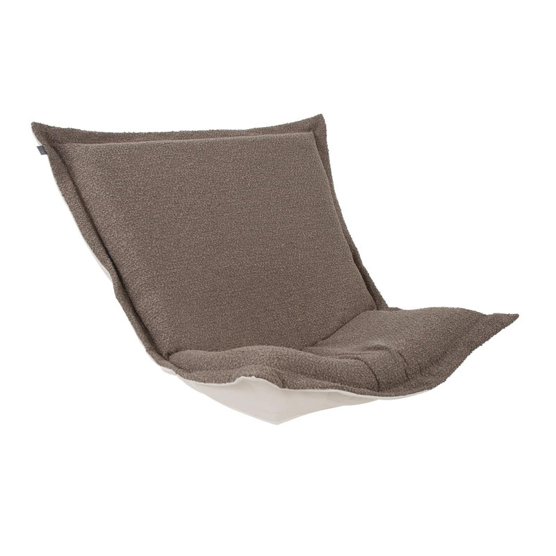 Housse et coussin de fauteuil Scroll Puff - Barbet , Chocolat / Naturel