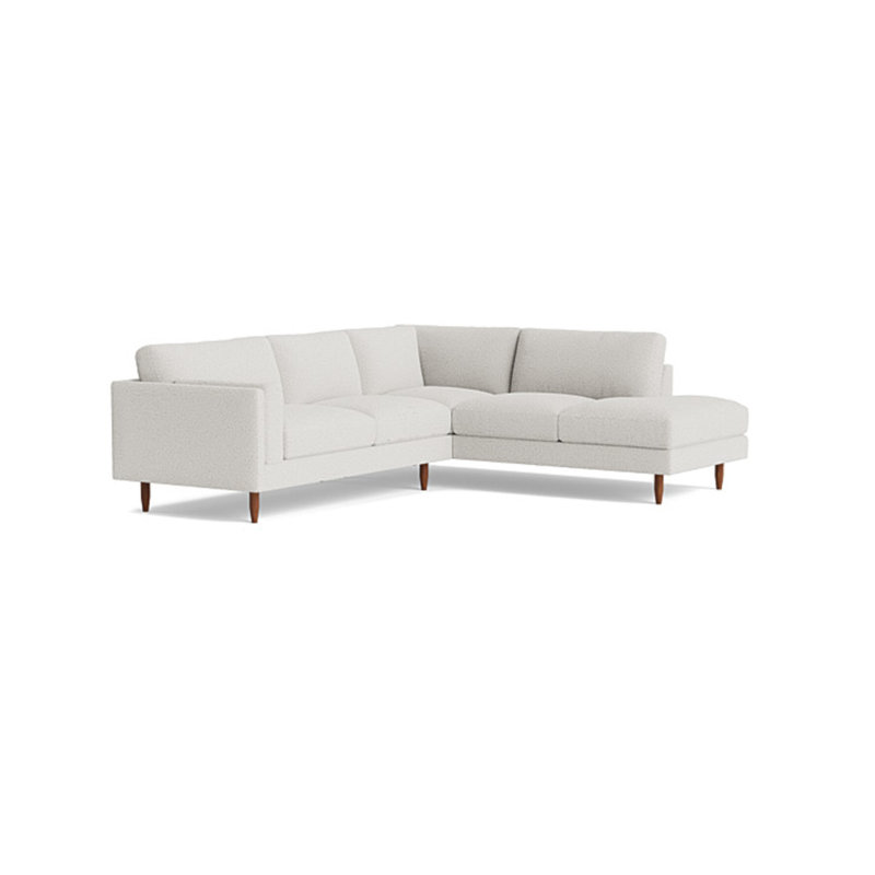 Skinny Fat Sectional, Performance Velvet - Nutmeg, Right Hand Facing