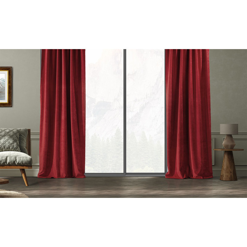 Blackout Single Curtain Panel, 260cm Width x 175cm Drop, Barnred