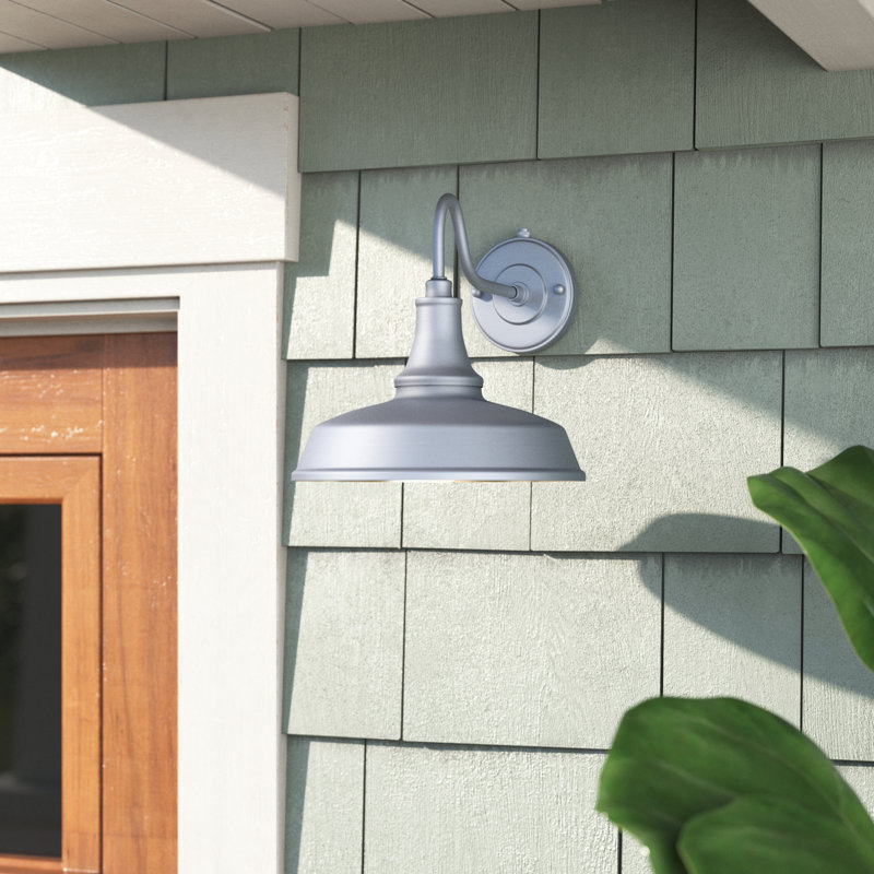 Gunnora Steel Wall Light, Satin Silver, 9" H x 9" W x 13.25" D