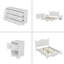 Ensemble de chambre à coucher de style rétro 4 pièces, lit plateforme grand avec un design élégant, table de chevet et commode avec poignée en métal-1544865105