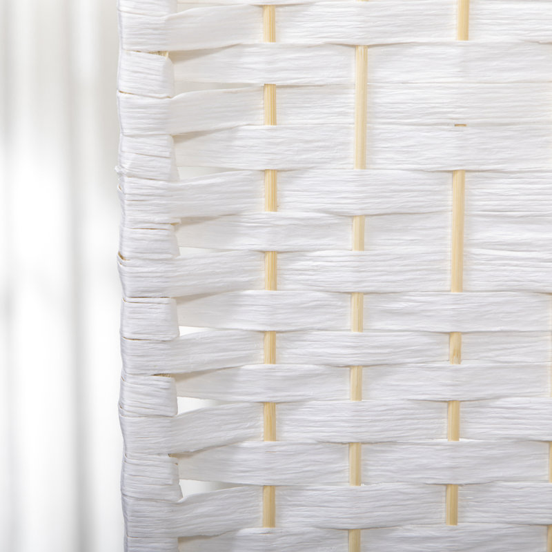 Pièce de 5,6 pi, 3 écrans d'intimité, cloison murale blanche en fibre pour les pièces et décoration fonctionnelle légère