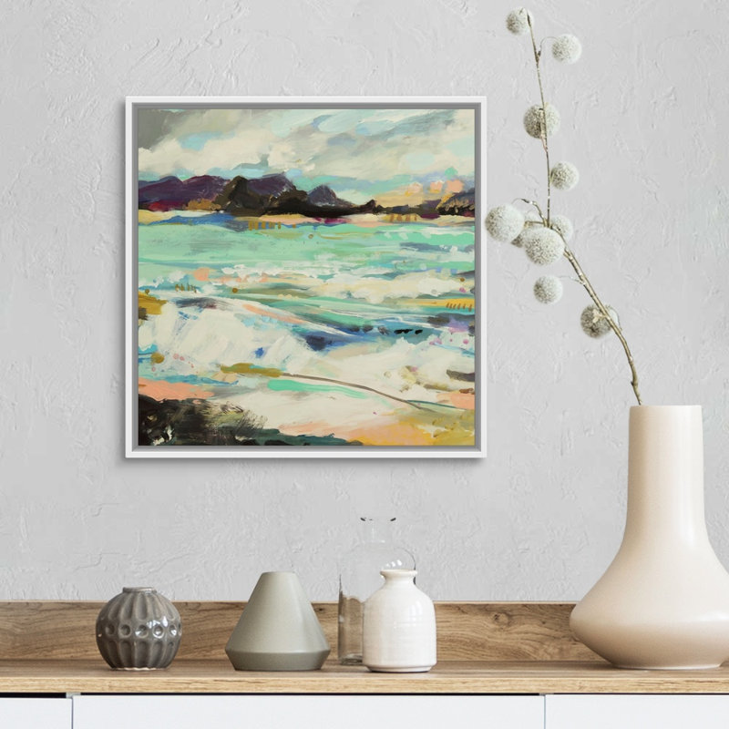 Surfscape VI par Karen Fields - reproduction d'art, H 18 po x l 18 po x P 1,75 po, Toile blanche encadrée