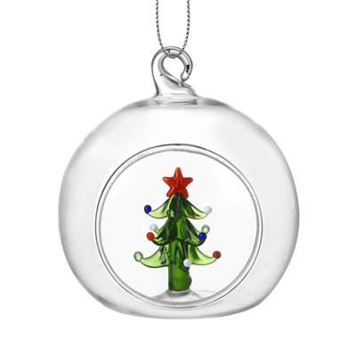 8cm Clear Glass Ball Ornament