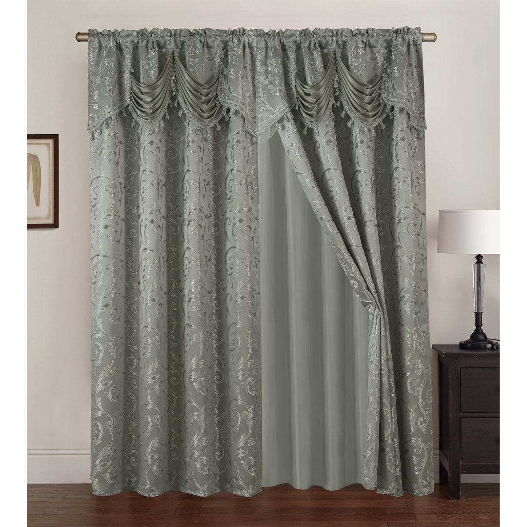 Lembo Polyester Semi Sheer Curtain Pair (Set of 2) Astoria Grand Curtain 