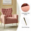 Fauteuil à oreilles en velours avec capitonnage à boutons H 37 "Consolata-1141414489