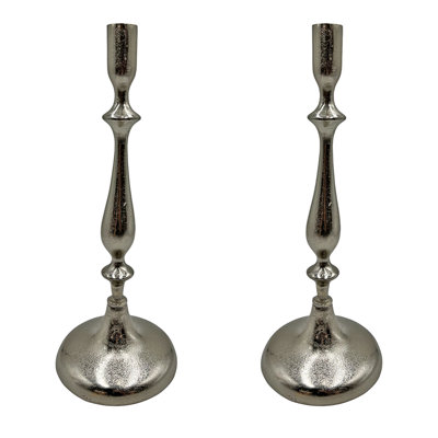 19.5" H Aluminum Taper Candlestick