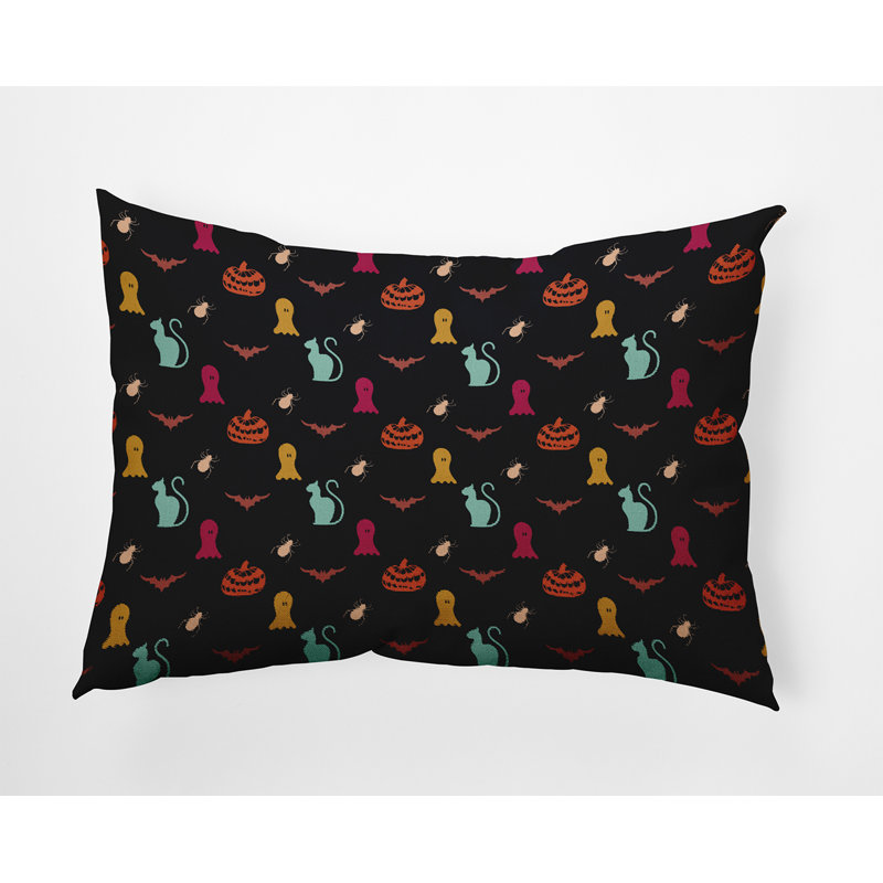  Housse et insert de coussin rectangulaire en polyester pour l'intérieur et l'extérieur par E by Design, Noir