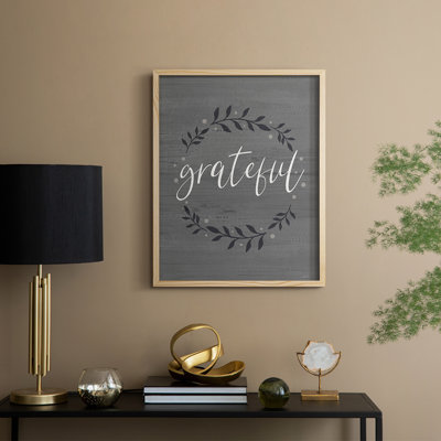 Grateful Wreath Framed Print - Solid Wood