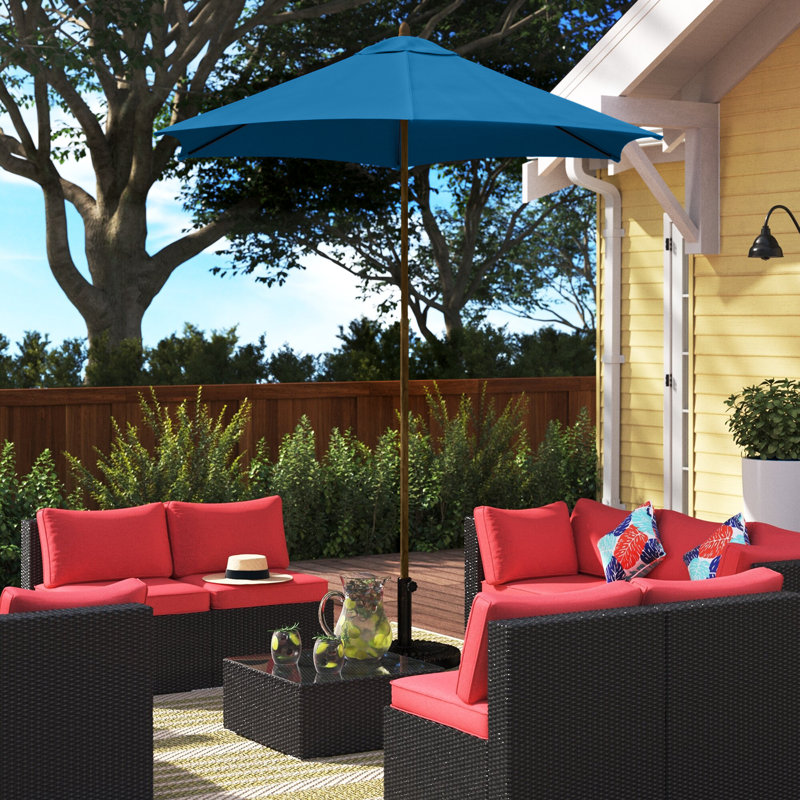 Parasol de marché Henry Street, Bleu pacifique - polyester