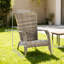 Chaise d'extérieur avec foyer en rotin avec coussin gris Adirondack