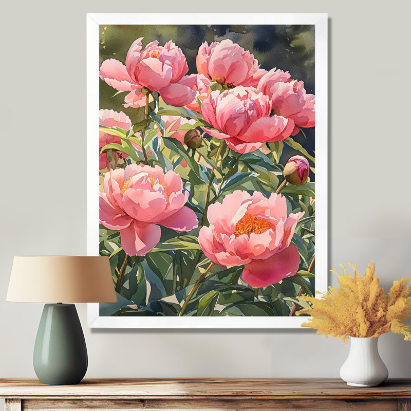 Barling - impressions sur toile florales, H 40 po x l 30 po, Reproduction encadrée d'une seule photo, Blanc
