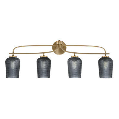 Cavella 4 Light Bath Bar Shown With 5" Glass