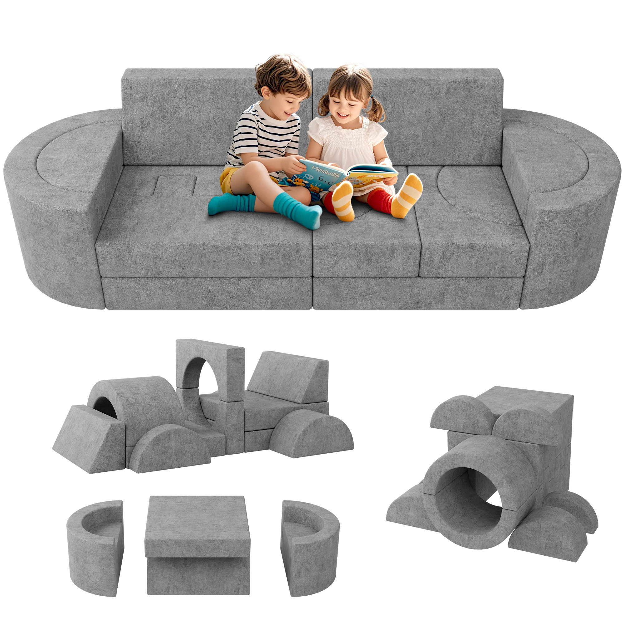 Isabelle Max™ Modular Kids Play Couch, 16pcs Child Sectional