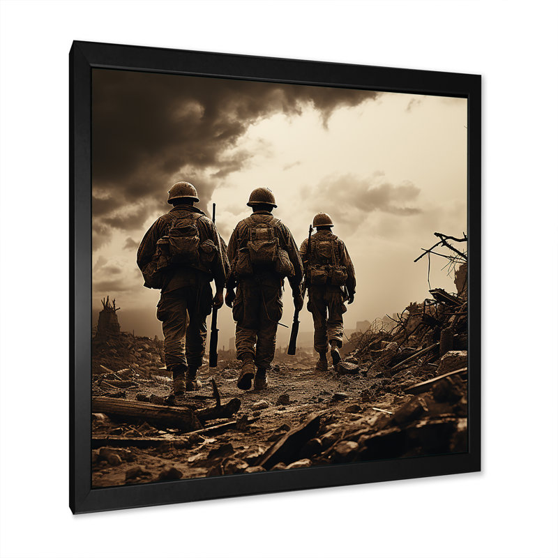 «War Wars», impression rétro sur toile rétro, H 36 po x l 36 po x P 1,5 po, Cadre simple noir