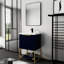 Meuble-lavabo autoportant 24 po avec lavabo en résine - lavabo bleu marine moderne-118003381