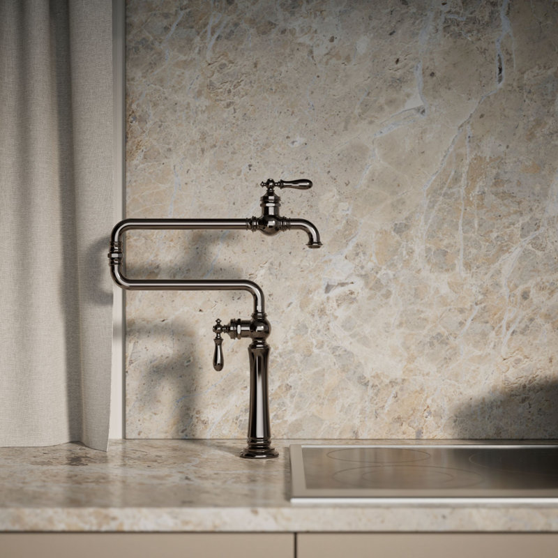 Artifacts® Single-Hole Deck-Mount Pot Filler with Extended Spout, Oil-Rubbed Bronze