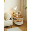 Table basse mobile ovale en verre et métal avec rangement