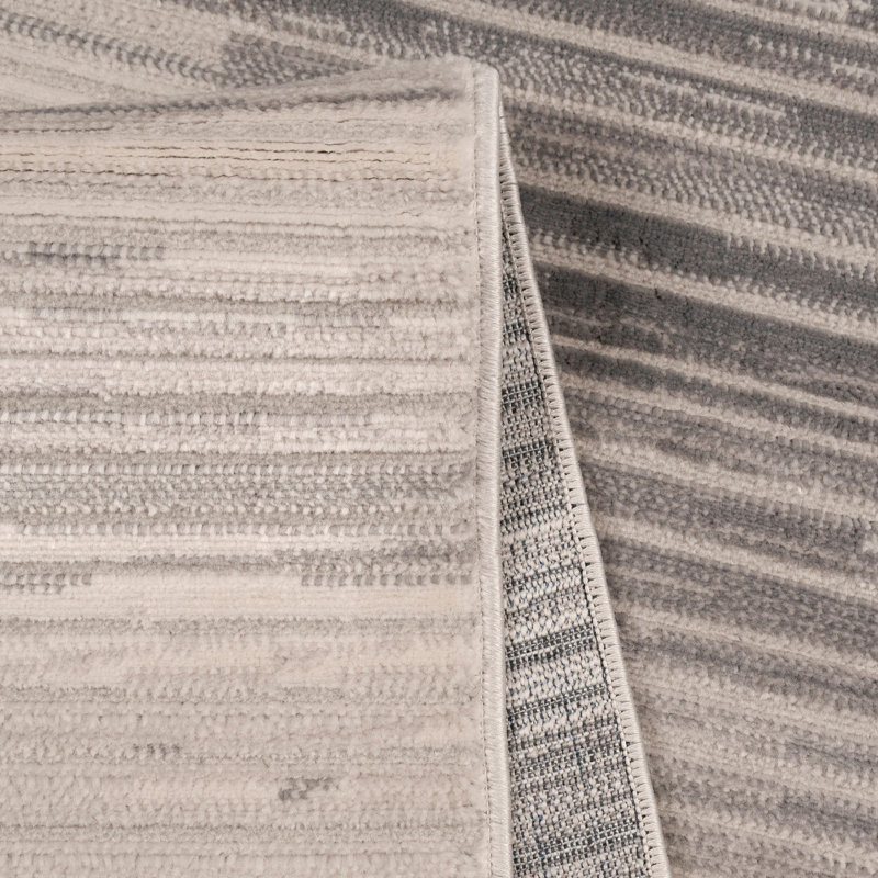 Tapis gris / beige / brun en polypropylène tissé à la machine Emblyn, Rectangle 2 pi 7 po x 4 pi 11 po