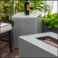 Foyer de table 42 po au gaz propane, foyer rectangulaire en acier de 50 000 BTU avec pare-vent en verre pour patio extérieur - gris