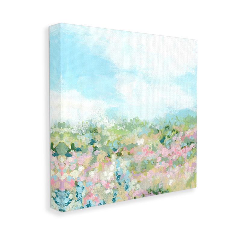 Conception d'art sur toile rose moucheté rose par June Erica Vess, H 36 po x l 36 po